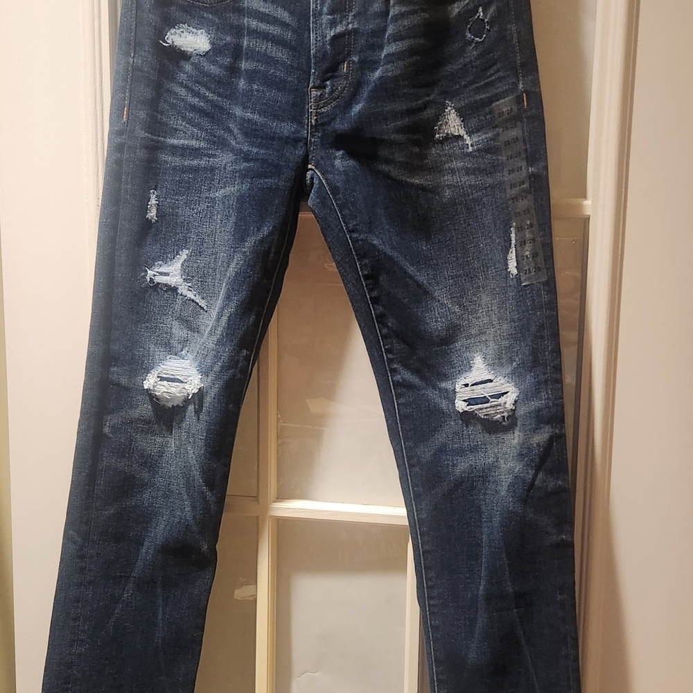 American Eagle Outfitters Blue Slim Distressed Jeans